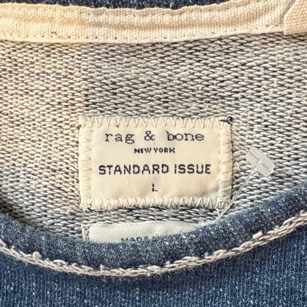 rag & bone denim blue crewneck sweatshirt
